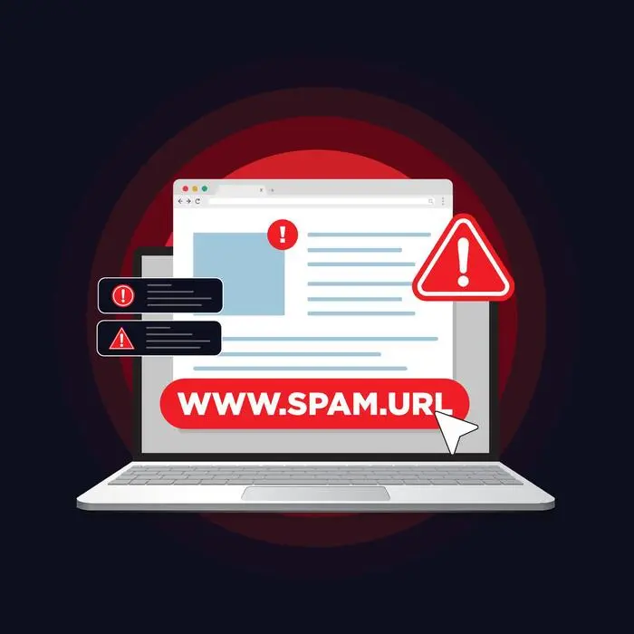 نمونهای از لینکهای اسپم و خطرات مرتبط با آنها